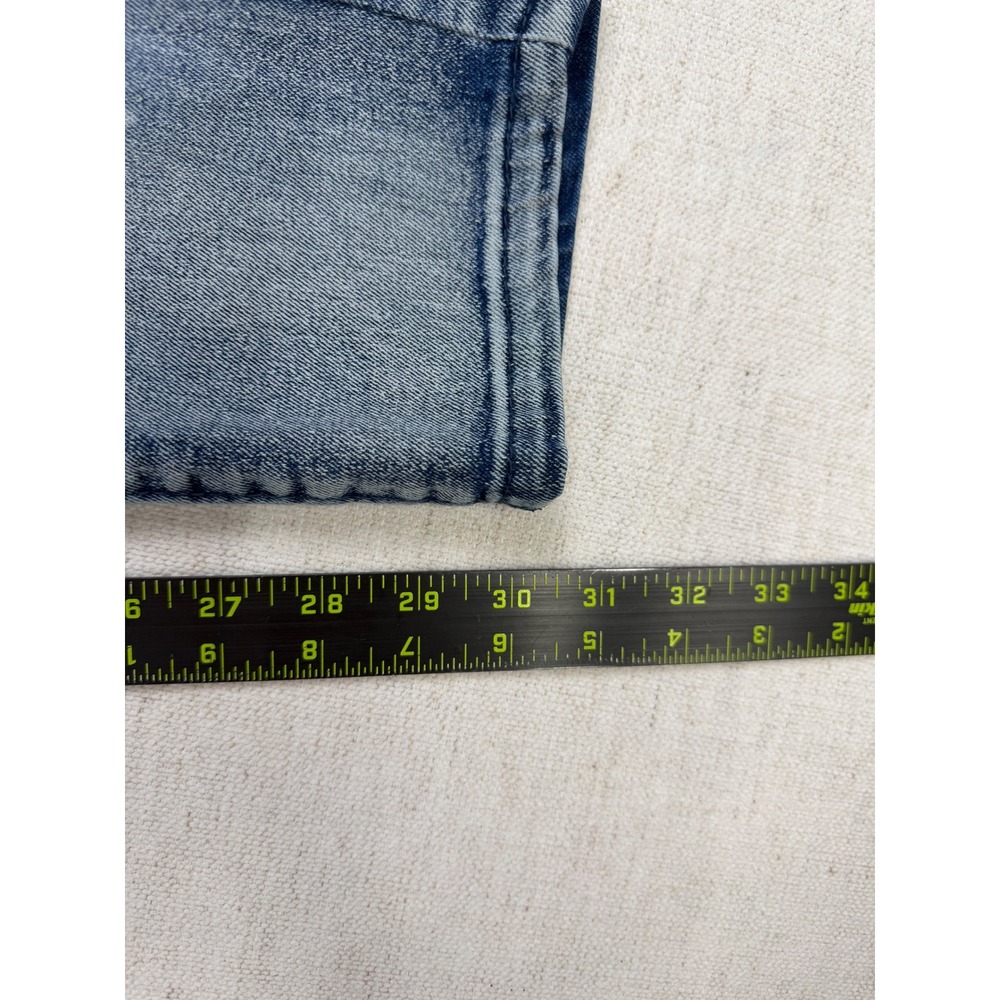 GSTR Raw Mens Blue Distressed Moto Biker Jeans Slim Fit Ribbed Stacked 30x30 - Picture 6 of 11